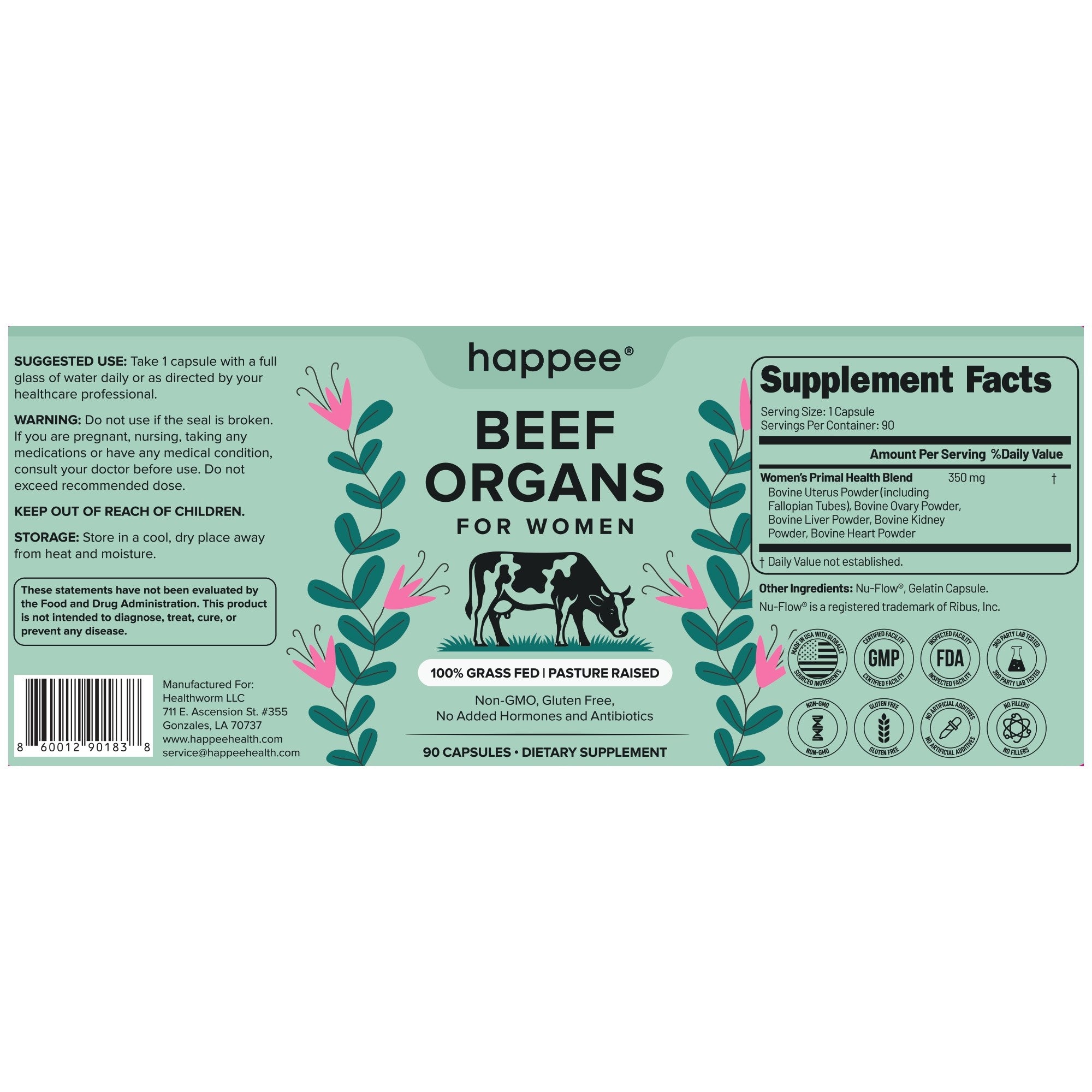 beef organ supplement for women happee health
