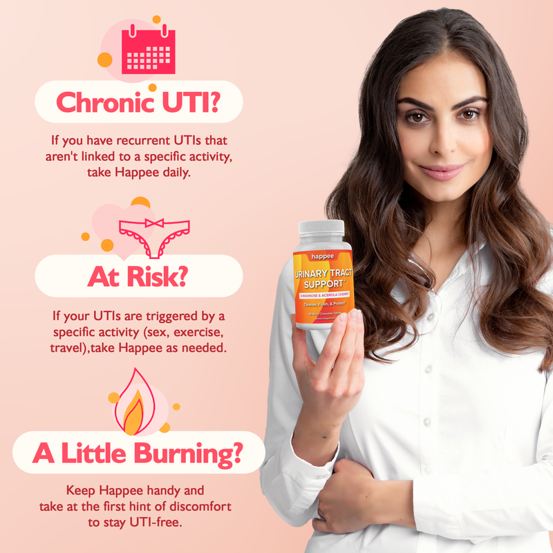 D-Mannose Chewables for UTI Prevention by Happee, Berry Flavor