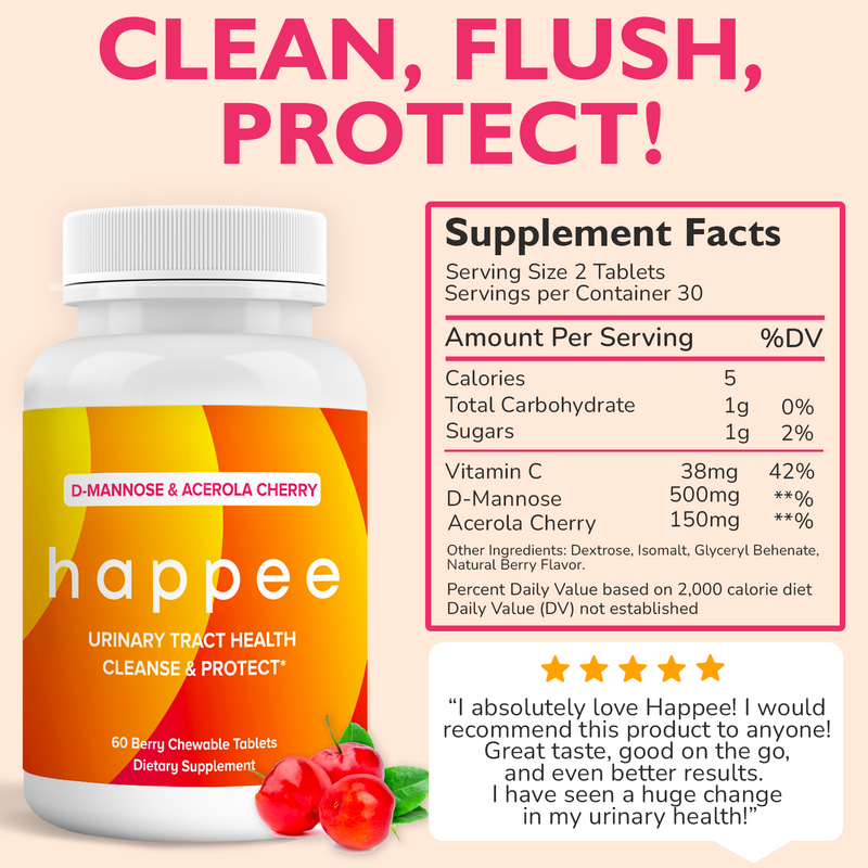 Chewable UTI Prevention by Happee, Berry Flavor